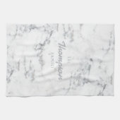 Stilvolle Imitate Marmortextur und Familienname Geschirrtuch (Horizontal)