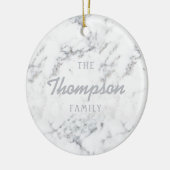 Stilvolle Imitate Marmortextur und Familienname Keramik Ornament (Links)