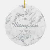 Stilvolle Imitate Marmortextur und Familienname Keramik Ornament (Hinten)