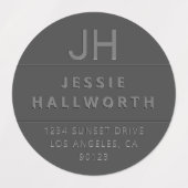 Stilvolle Imitate mit moderner Monogram wasserdich Etiketten (Design 1)