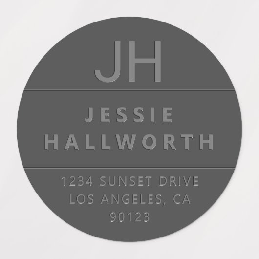 Stilvolle Imitate mit moderner Monogram wasserdich Etiketten (Design 1)