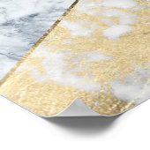 Stilvolle Imitate Rose Gold Schwarz-weiß Luxus-Mar Poster (Ecke)