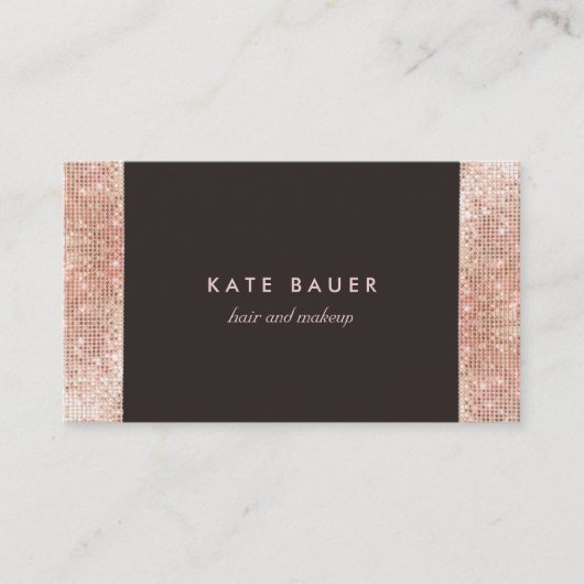 Stilvolle IMITATE Rose Gold Sequin Schönheit und S Visitenkarte (Vorderseite)