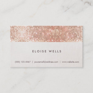 Stilvolle Imitate Rose Gold Sequins Linen Fun Tren Visitenkarte