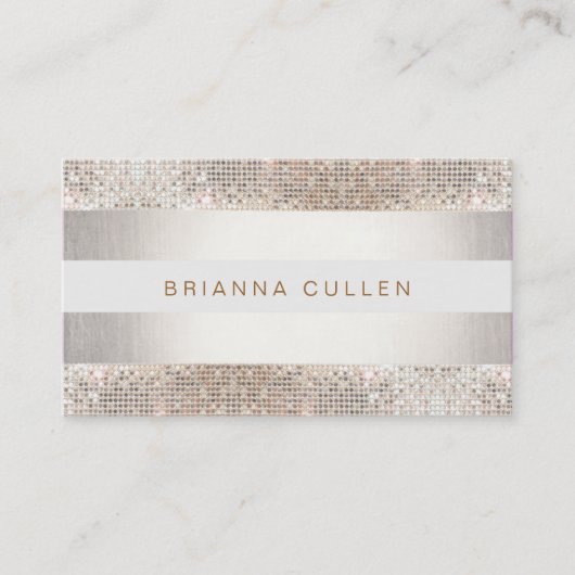 Stilvolle Imitate Sequin Stripe Beauty und Mode Visitenkarte (Vorderseite)