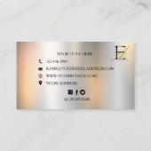 Stilvolle Imitate Silver Metallic Elegant Einzigar Visitenkarte (Rückseite)