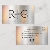 Stilvolle Imitate Silver Metallic Elegant Einzigar Visitenkarte (Vorne/Hinten)