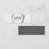 Stilvolle Imitate Silver Ring mit Chic Monogram Mini Visitenkarte (Vorne/Hinten)