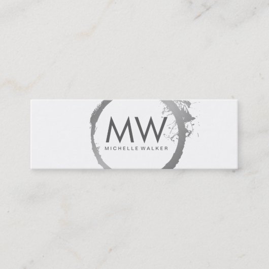 Stilvolle Imitate Silver Ring mit Chic Monogram Mini Visitenkarte (Vorderseite)