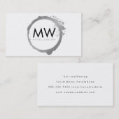 Stilvolle Imitate Silver Ring mit Chic Monogram Visitenkarte (Vorne/Hinten)