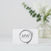 Stilvolle Imitate Silver Ring mit Chic Monogram Visitenkarte (Stehend Vorderseite)