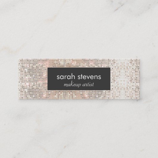 Stilvolle Imitate Silver Sequins Beauty Fashion Re Mini Visitenkarte (Vorderseite)