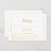 Stilvolle Imitats Gold Foil Rsvp Card (Vorne/Hinten)