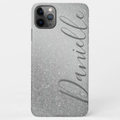 Stilvolle Imitats Gray Glitzer Silver Background C iPhone Hülle (Rückseite)