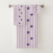 Stilvolle Indigo-Blume, blau und violett gestreift Badhandtuch Set (Insitu)