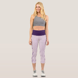 Stilvolle Indigo-Blume, Blush, gewellter Streifen Capri Leggings
