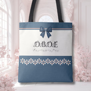 Stilvolle Indigo Blumen Coquette Bogen Oboe Tasche