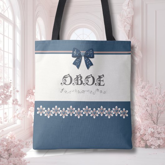 Stilvolle Indigo Blumen Coquette Bogen Oboe Tasche