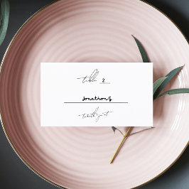 Stilvolle Individuelle Namen Hochzeit Schwarz-weiß Platzkarte