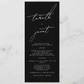 Stilvolle Individuelle Namen Hochzeitsfeier Programm (Rückseite)