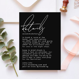 Stilvolle Individuelle Namen Schwarz-weiß Hochzeit Begleitkarte