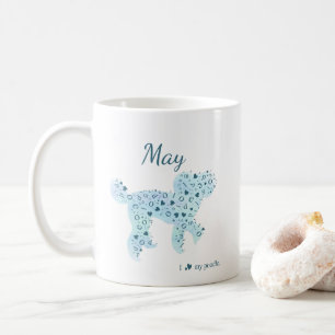 Stilvolle individuelle pastellblaue Pudel-Silhouet Kaffeetasse