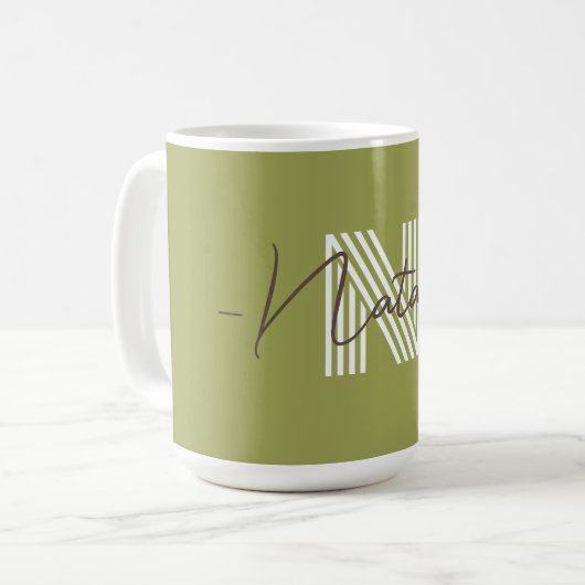 Stilvolle Initial- und Skriptname Olive green nied Kaffeetasse (Vorderseite Links)