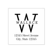 Stilvolle Initial Wood Briefmarke Gummistempel (Prägung)