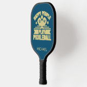 Stilvolle Initialen Aquamariner Personalisierter N Pickleball Schläger (Links)