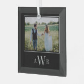 Stilvolle Initials bearbeitbares Foto Ornament (Vorderseite links)