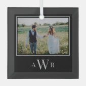 Stilvolle Initials bearbeitbares Foto Ornament (Vorderseite)