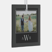 Stilvolle Initials bearbeitbares Foto Ornament (Vorderseite Rechts)