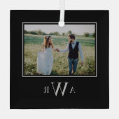 Stilvolle Initials bearbeitbares Foto Ornament (Rückseite)