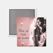 Stilvolle Inspiration Message Rose Gold-Positivitä Magnet (Vorderseite/Rückseite)