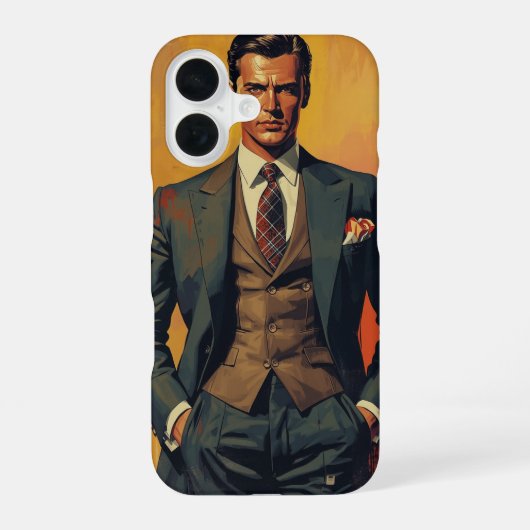 Stilvolle iPhone Case für Männer - Moderne Geschen iPhone 16 Hülle (Rückseite)