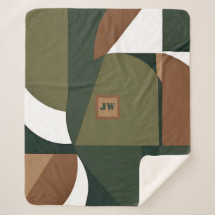 Stilvolle irdisches chic geometrisches Monogramm Sherpadecke