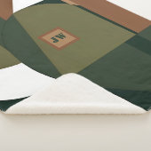 Stilvolle irdisches chic geometrisches Monogramm Sherpadecke (3/4)