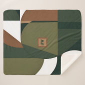 Stilvolle irdisches chic geometrisches Monogramm Sherpadecke (Vorderseite (Horizontal))