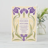 Stilvolle Iris Art Nouveau Wedding Einladung (Stehend Vorderseite)