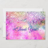 Stilvolle irisierende Imitate Glitzer Dankeskarte (Vorderseite)