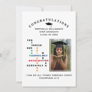 Stilvolle JA SIE KANN Glückwunsch STEM Graduate Ankündigung