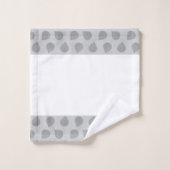 Stilvolle Jade Tree Blätter auf Light Gray & White Badhandtuch Set (Waschlappen)