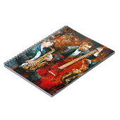 Stilvolle Jazzband, die Musik auf der Szene spielt Notizblock (Linke Seite)