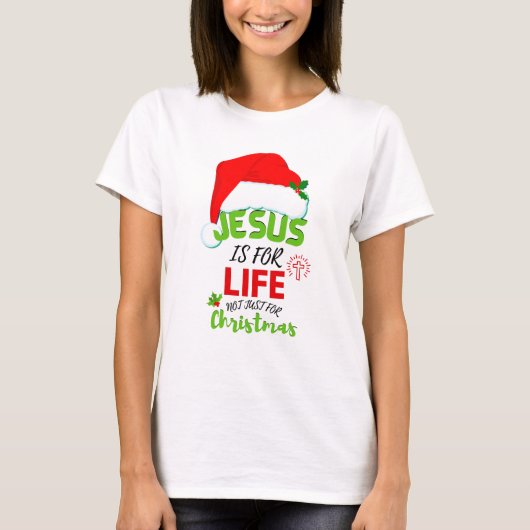 Stilvolle JESUS IST FÜR DAS LEBEN, nicht nur zu We T-Shirt (Vorderseite)