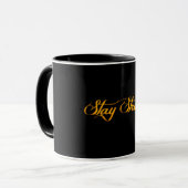 Stilvolle Kalligrafie Bleibe Starke Tasse (Vorderseite Links)
