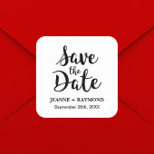 Stilvolle Kalligrafie Custom Wedding Save the Date Quadratischer Aufkleber