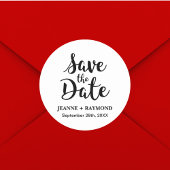 Stilvolle Kalligrafie Custom Wedding Save the Date Runder Aufkleber