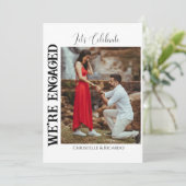 Stilvolle Kalligrafie-Engagement-Partei Einladung (Stehend Vorderseite)