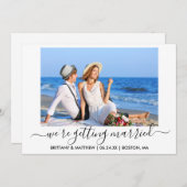 Stilvolle Kalligrafie Erlangung des Fotos Save The Date (Vorne/Hinten)