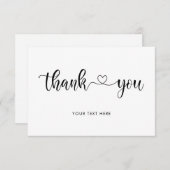 Stilvolle Kalligrafie Herz Custom Vielen Dank Kart Dankeskarte (Vorne/Hinten)
